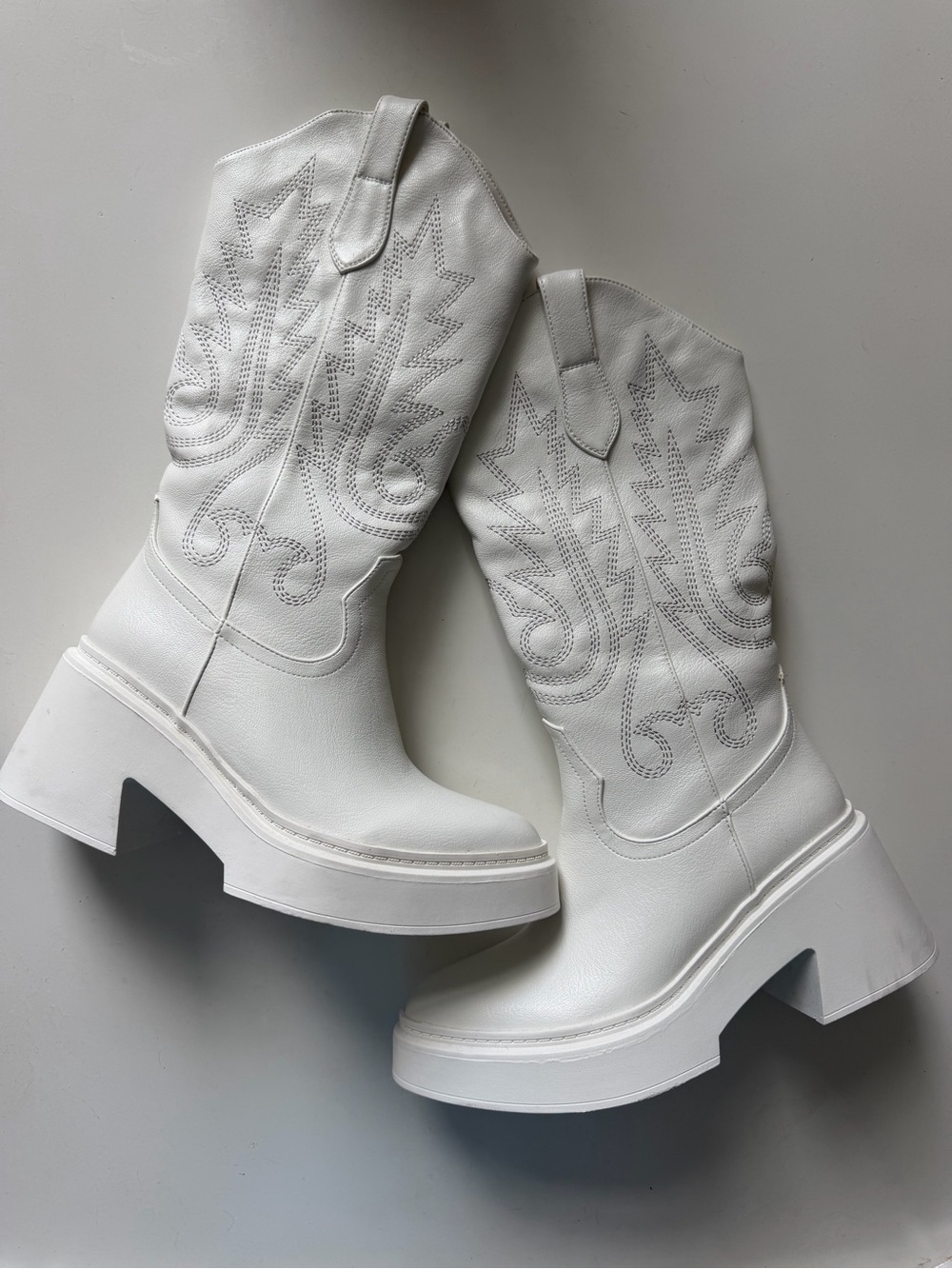 White Platform Cowboy Boots
